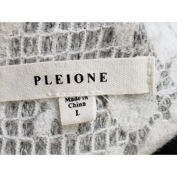 Anthropologie Pleione White Floral Nylon Round Neck Short Sleeve Blouse Large - Picture 8 of 12